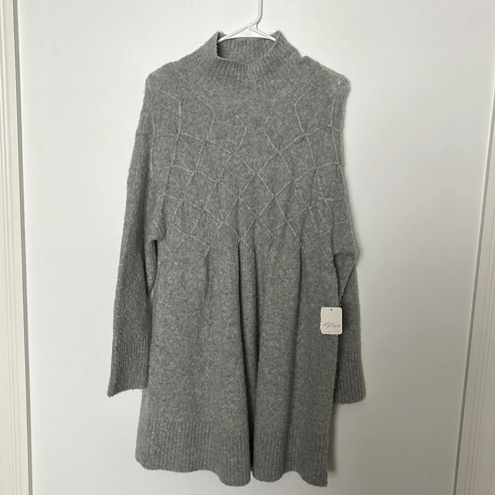 Free People Heather Gray Sweater Dress, NWT